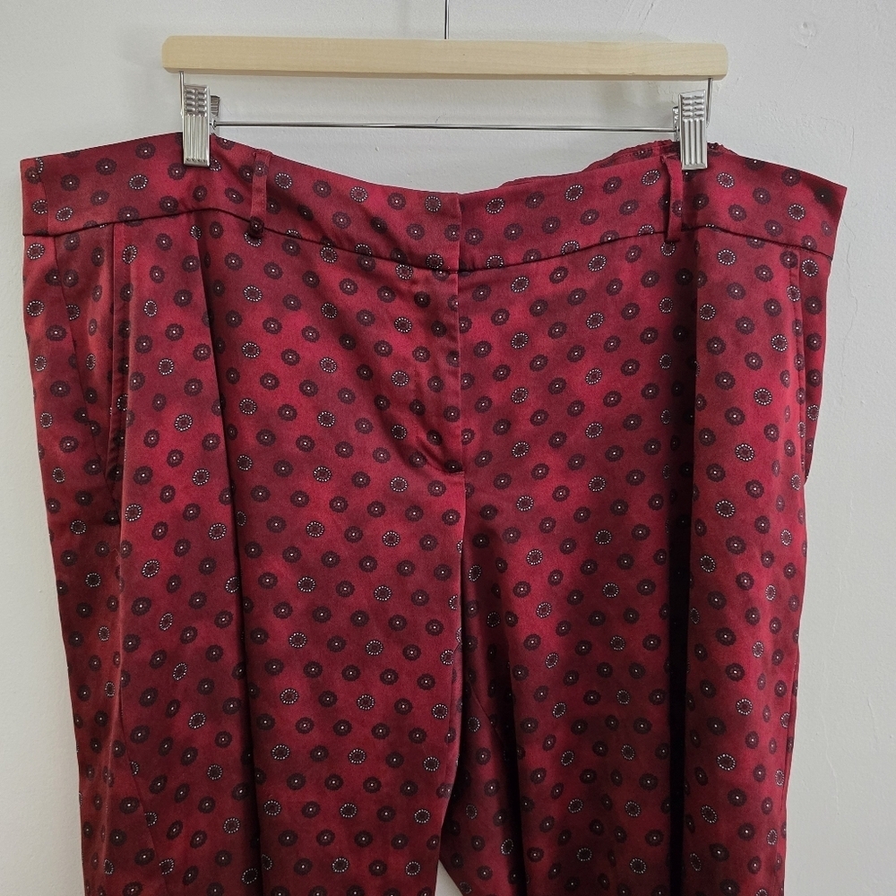 Lane Bryant Burgundy Red Printed Wide Leg Pants By Glamour X Size 22 - Picture 6 of 12